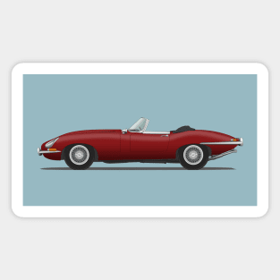 Jaguar E Type Roadster Maroon Magnet